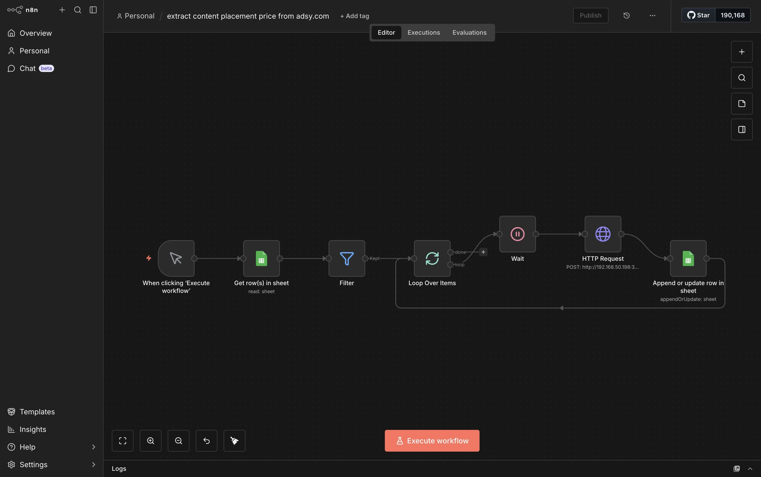 n8n workflow for guest posting placement tracker
