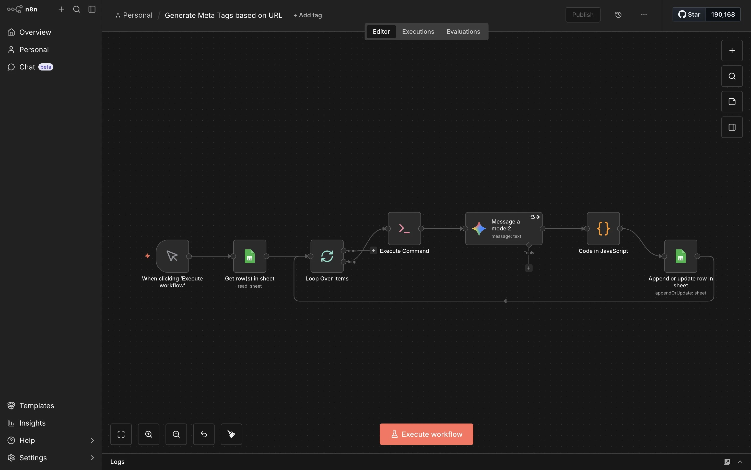 n8n workflow for hyper-relevant SEO meta tags generation