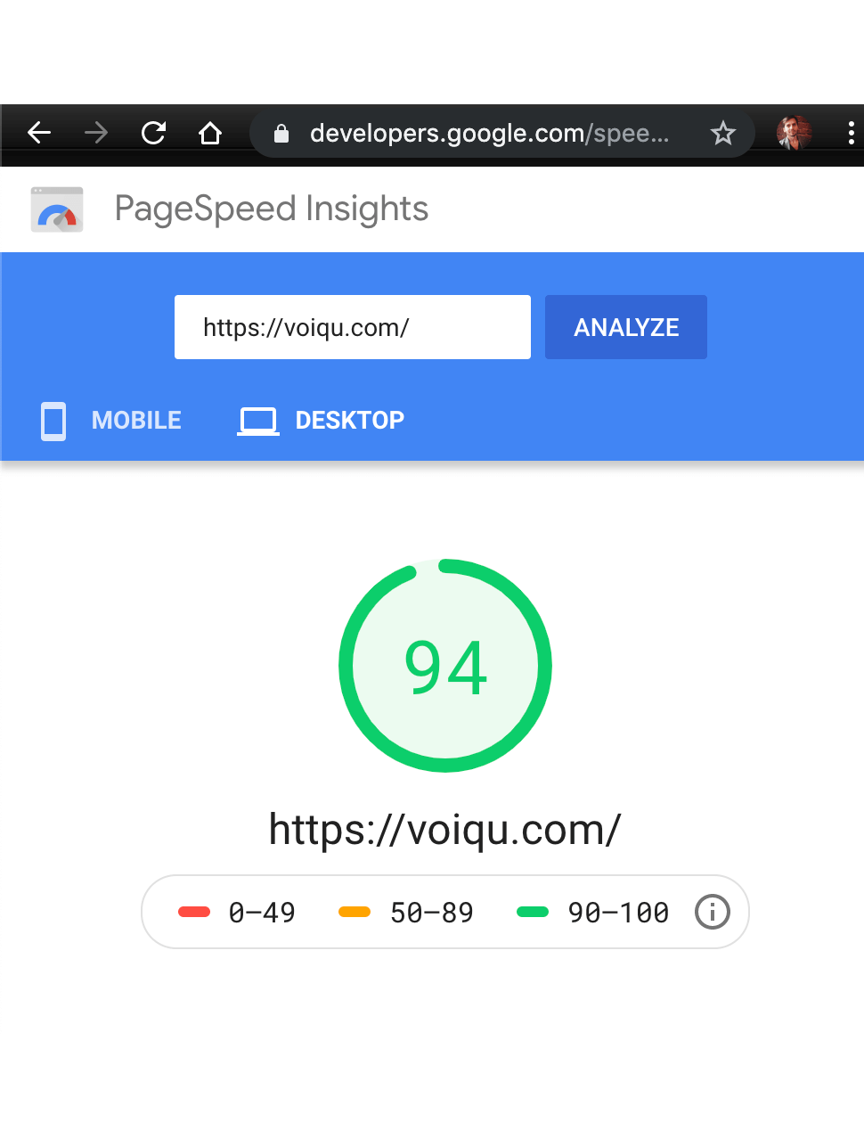 masurare viteza site cu pagespeed insights 